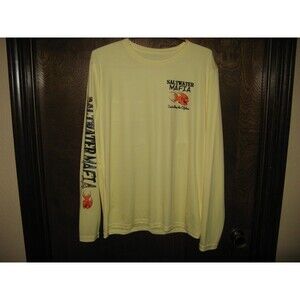 Mens Satlwater Mafia Controlling The Booty Pirate Themed Yellow LS T-Shirt Sz L